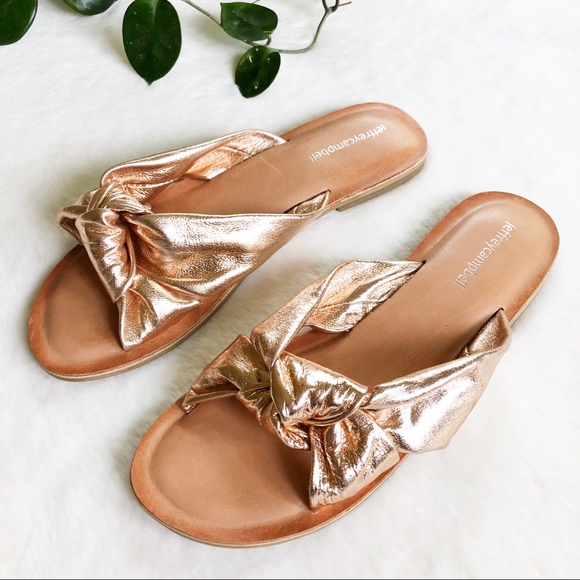 Jeffrey Campbell Shoes - Jeffrey Campbell Zocalo Rose Gold Slide Sandal